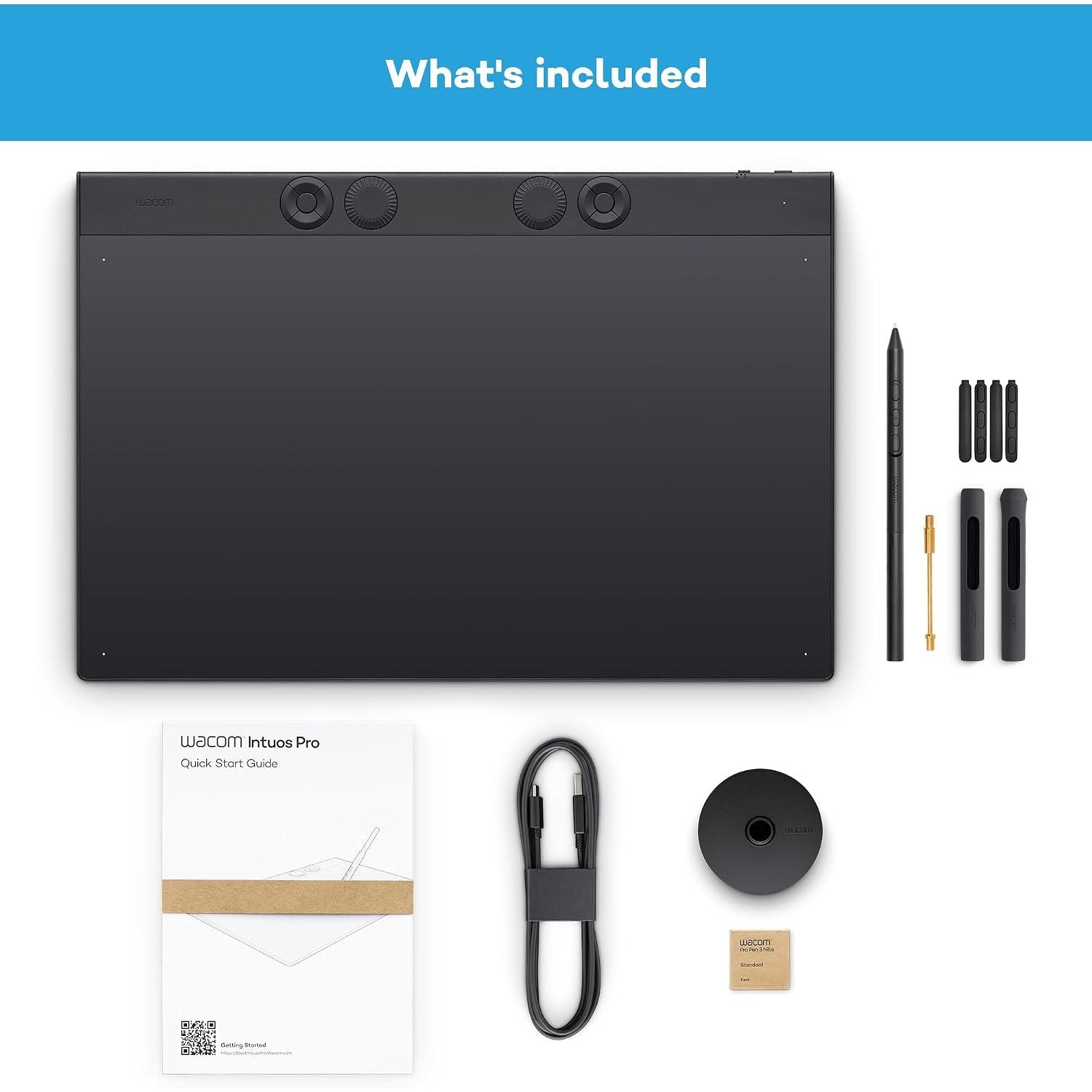 Wacom Intuos Pro Large Pen Tablet – Wacom Pro Pen 3, Bluetooth, 8192 Pressure Levels – PTK870K0B